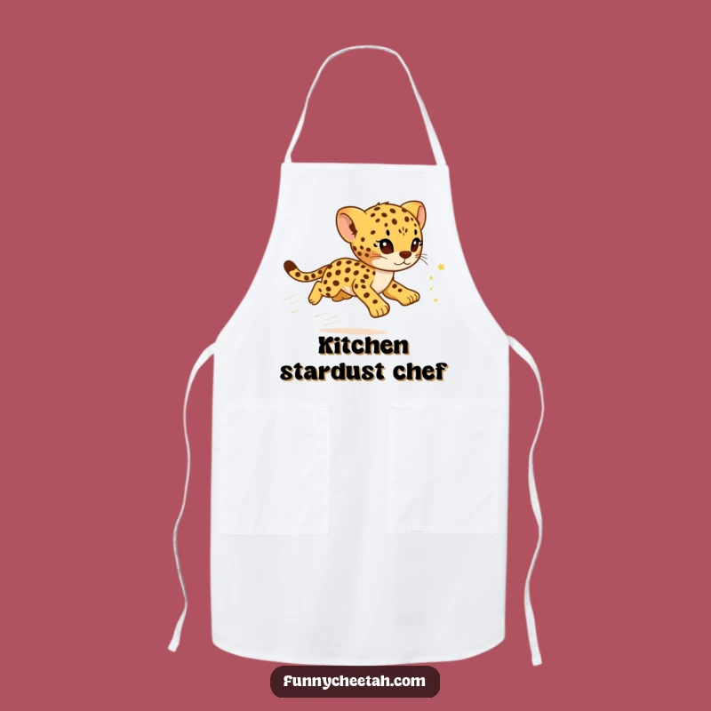 Funny Cheetah Cub Apron: Starry Design, Cute & Hilarious Kitchen Fun Gift