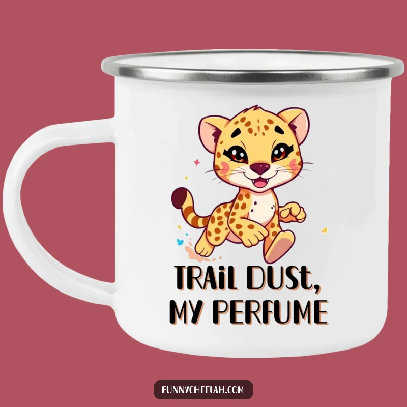 Funny Cheetah Camping Mug: Durable Wink Design, Hilarious Outdoor Adventure Gift