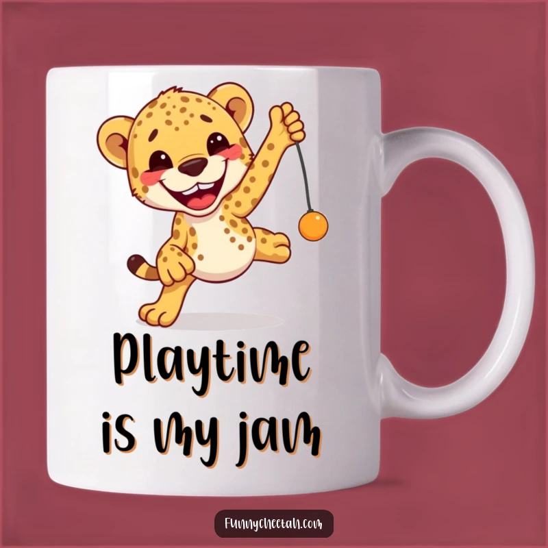 Funny Cheetah Mug: Excited Leap Design, Playful & Hilarious Gift for Animal Lovers