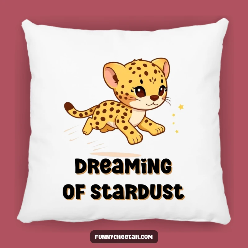 Funny Cheetah Cub Pillow: Soft Starry Design, Adorable & Hilarious Comfort Gift