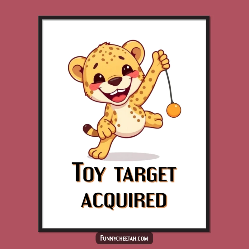 Funny Cheetah Poster: Excited Leap Art, Playful & Hilarious Wall Decor Gift