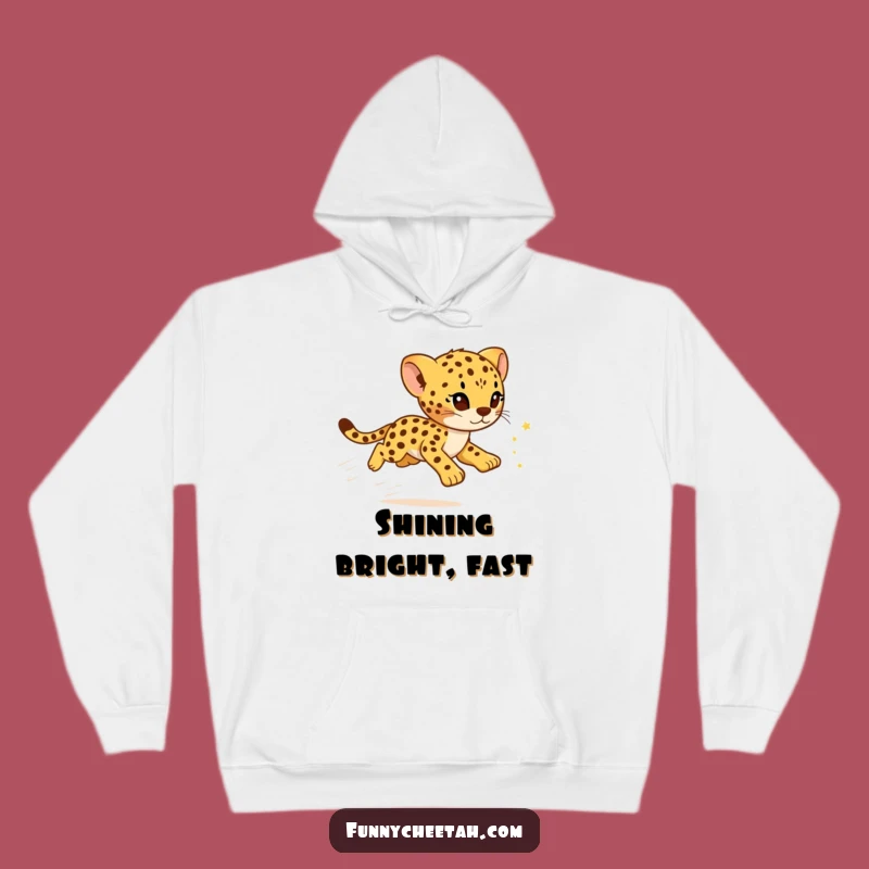 Funny Cheetah Cub Hoodie: Cozy Starry Design, Adorable & Hilarious Winter Gift