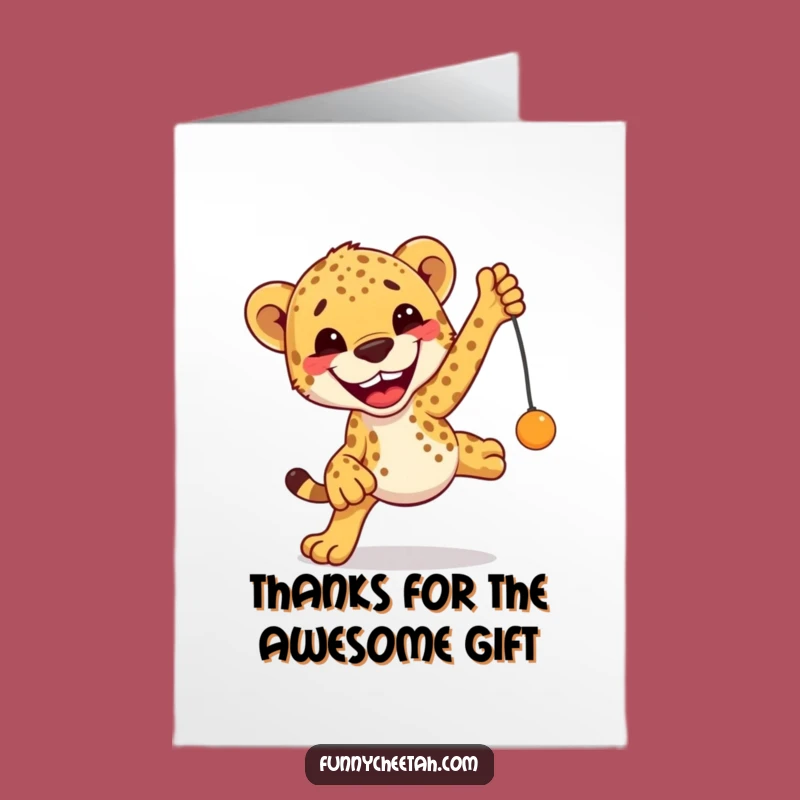 Free Printable Cheetah Thank You Card - Playful Leap Downloadable Gift