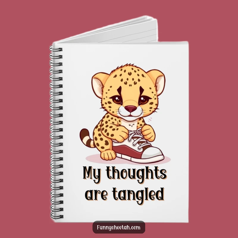 Funny Cheetah Cub Notebook: Jot Down Confusions with Shoelace Cub, Perfect Humorous Journal Gift