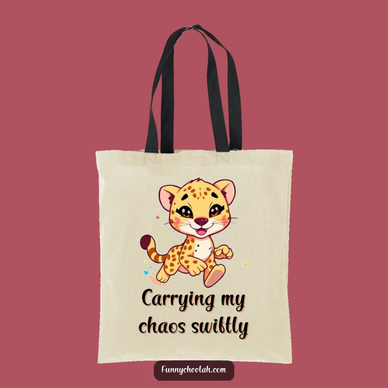 Funny Cheetah Tote Bag: Stylish Wink Design, Practical & Hilarious Gift for Shoppers