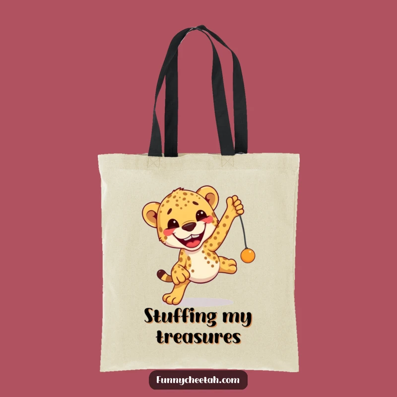 Funny Cheetah Tote Bag: Playful Leap Design, Stylish & Hilarious Accessory